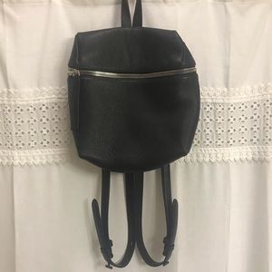 Kara black leather backpack